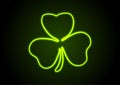 Green neon shamrock clover abstract background