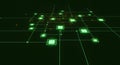 Green Network, Digital Connection, Technology Background, Abstract Data, Futuristic Grid, AI, Blockchain, Server, Intern Royalty Free Stock Photo