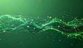 Green Network of Glowing Spheres and Lines data technology Royalty Free Stock Photo