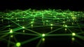 Green Network Nodes: Connected Data Points Abstract Background Royalty Free Stock Photo