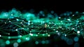 Green Network Plexus Abstract Background - Data Connection, Technology, Communication Royalty Free Stock Photo