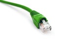 Green Network Utp Cable, Studio shot, on White Background Royalty Free Stock Photo