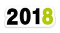 2018 Green new year sticker icon. Royalty Free Stock Photo