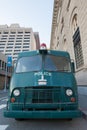 Green New York police old truck