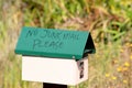 Green no junk mail mailbox Royalty Free Stock Photo