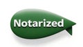 Green notarized seal stamp on a white background, symbol of official authentication Royalty Free Stock Photo