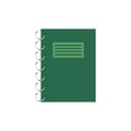 green notebook spring. Education concept illustration. Vector illustration. Royalty Free Stock Photo