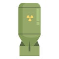 Green nuclear bomb icon cartoon vector. Device power Royalty Free Stock Photo