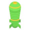 Green nuclear bomb icon isometric vector. Military weapon