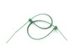 Green nylon cable tie Royalty Free Stock Photo