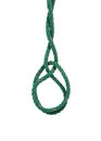 Green nylon rope tied the knot Royalty Free Stock Photo