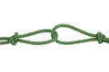 Green nylon rope tied the knot Royalty Free Stock Photo