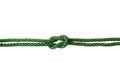 Green nylon rope tied the knot Royalty Free Stock Photo