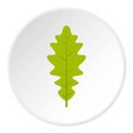 Green oak leaf icon circle Royalty Free Stock Photo