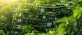 Green Oasis: Modern Urban Living Amidst Nature. Concept Urban Gardens, Sustainable Living, Green Royalty Free Stock Photo