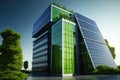 green office building with solar panels and energy efficient windows Royalty Free Stock Photo