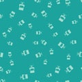 Green Office chair icon isolated seamless pattern on green background. Armchair sign. Vector Royalty Free Stock Photo