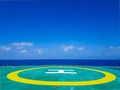 Green offshore helideck Royalty Free Stock Photo