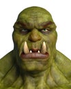 Green ogre in a white background