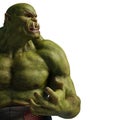 Green ogre in a white background