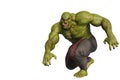 Green ogre in a white background