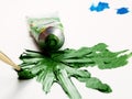 Green oil color fleck Royalty Free Stock Photo