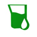 Green Oil petrol test tube icon isolated on transparent background. Cmemistry flask and falling drop. Royalty Free Stock Photo