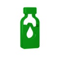 Green Oil petrol test tube icon isolated on transparent background. Cmemistry flask and falling drop. Royalty Free Stock Photo