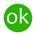 Green Ok icon. Choice yes symbol. Sign good vector Royalty Free Stock Photo