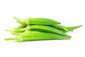 Green okra isolated Royalty Free Stock Photo