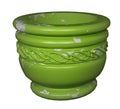 Green old ceramic flower pot 3d rendering Royalty Free Stock Photo