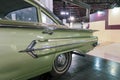 Green Old Classic Antique Car rear wing view close up. American 60s car Royalty Free Stock Photo