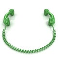 Green old fashion phone handsets