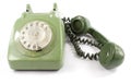 Green Old Fashioned Dial Telephone Royalty Free Stock Photo