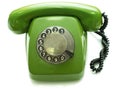 Green old-fashioned telephone Royalty Free Stock Photo