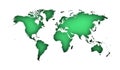 Green old Silhouette of World map over white background Royalty Free Stock Photo