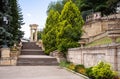 Green old street in summer in Yessentuki city, Russia Royalty Free Stock Photo