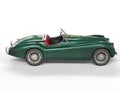 Green old-timer car on white background - side view Royalty Free Stock Photo