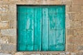 Green old window shutter Royalty Free Stock Photo