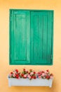 Green old wood window Royalty Free Stock Photo