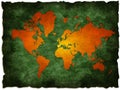 Green old world map Royalty Free Stock Photo