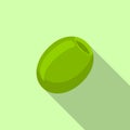 Green olive icon, flat style