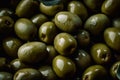 Green olives close-up. AI Generated Royalty Free Stock Photo
