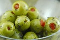 Green olives stuffed Royalty Free Stock Photo