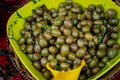 Green Olives at a traditional medieval fair in Montenegro