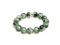 Green Olivine or Green Peridote lucky stone bracelet Beads with black haircloth