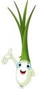 Green Onion Character Presenting Something Royalty Free Stock Photo