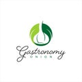 Green onion garlic logo design template