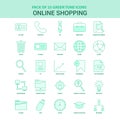 25 Green Online Shopping Icon set Royalty Free Stock Photo