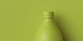 Green opaque bottle or flask on a green background